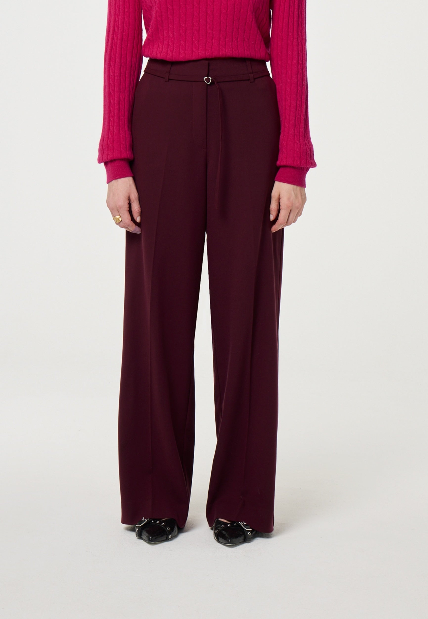 FABIENNE CHAPOT BROEK NELSAN DEEP BURGUNDY
