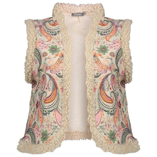 GEISHA GILET TEDDY PRINT BEIGE/SOFT PINK
