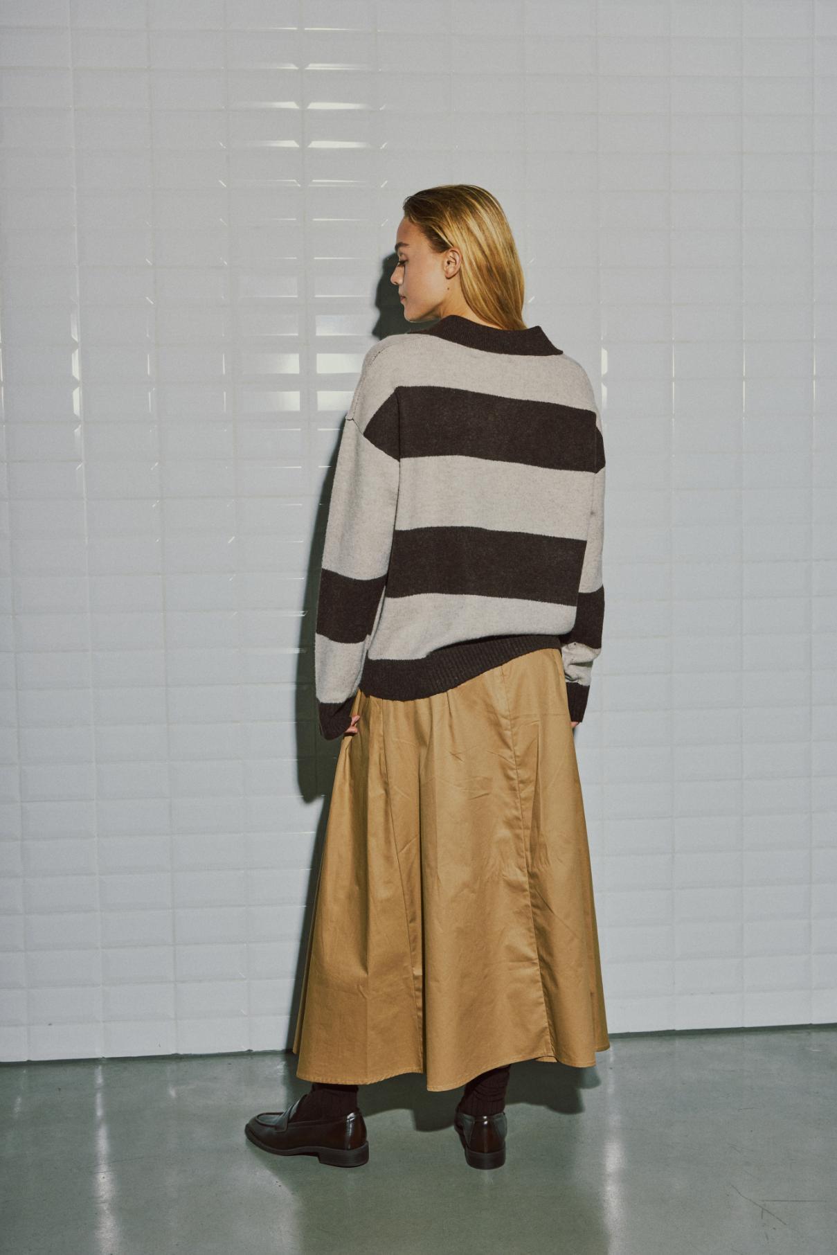 WITHBLACK TRUI LISA HENLEY BROWN/BIRCH STRIPE