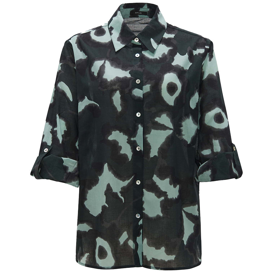 OPUS BLOUSE FUMINE FLORAL EMERALD