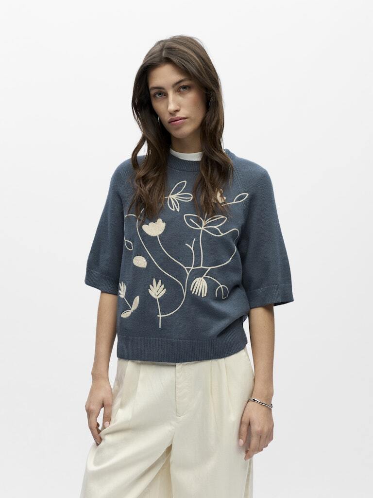 OBJECT TRUI LANEY DARK SLATE/SANDSHELL ABSTRACT FLORA