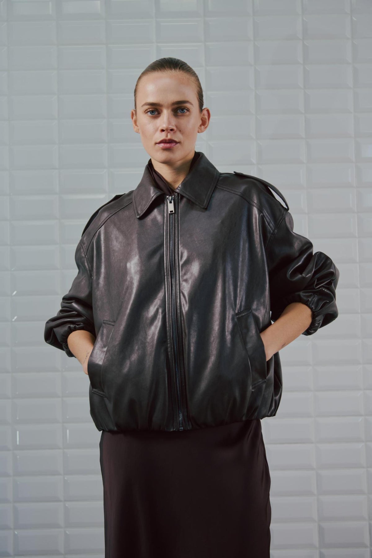 WITHBLACK JACKET ISABEL DARK BROWN