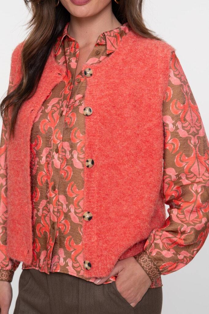 GEISHA GILET BOUCLE SALMON