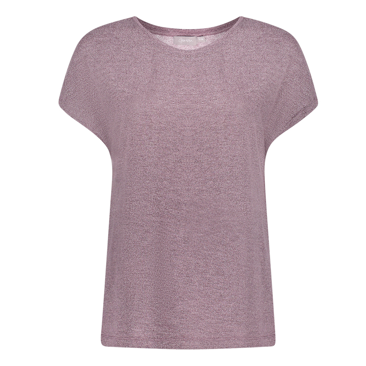 GEISHA T-SHIRT MET GLITTERS AUBERGINE
