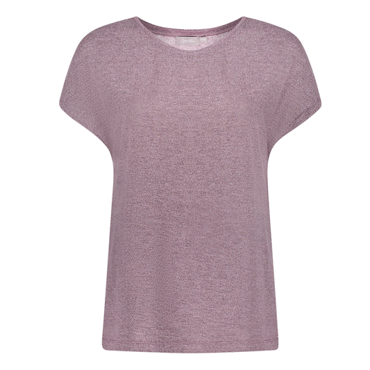 GEISHA T-SHIRT MET GLITTERS AUBERGINE