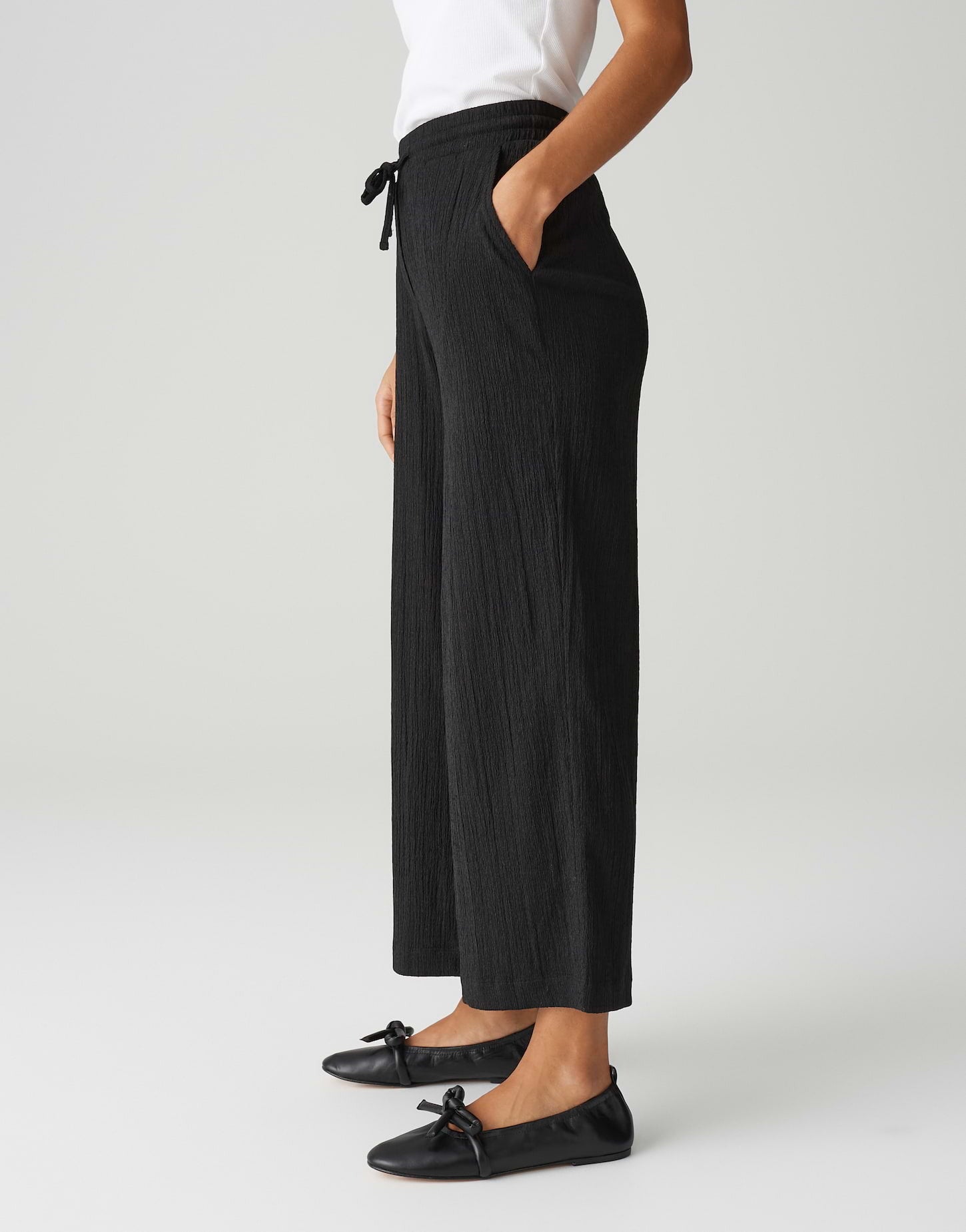 OPUS BROEK MILENI CRINKLE BLACK