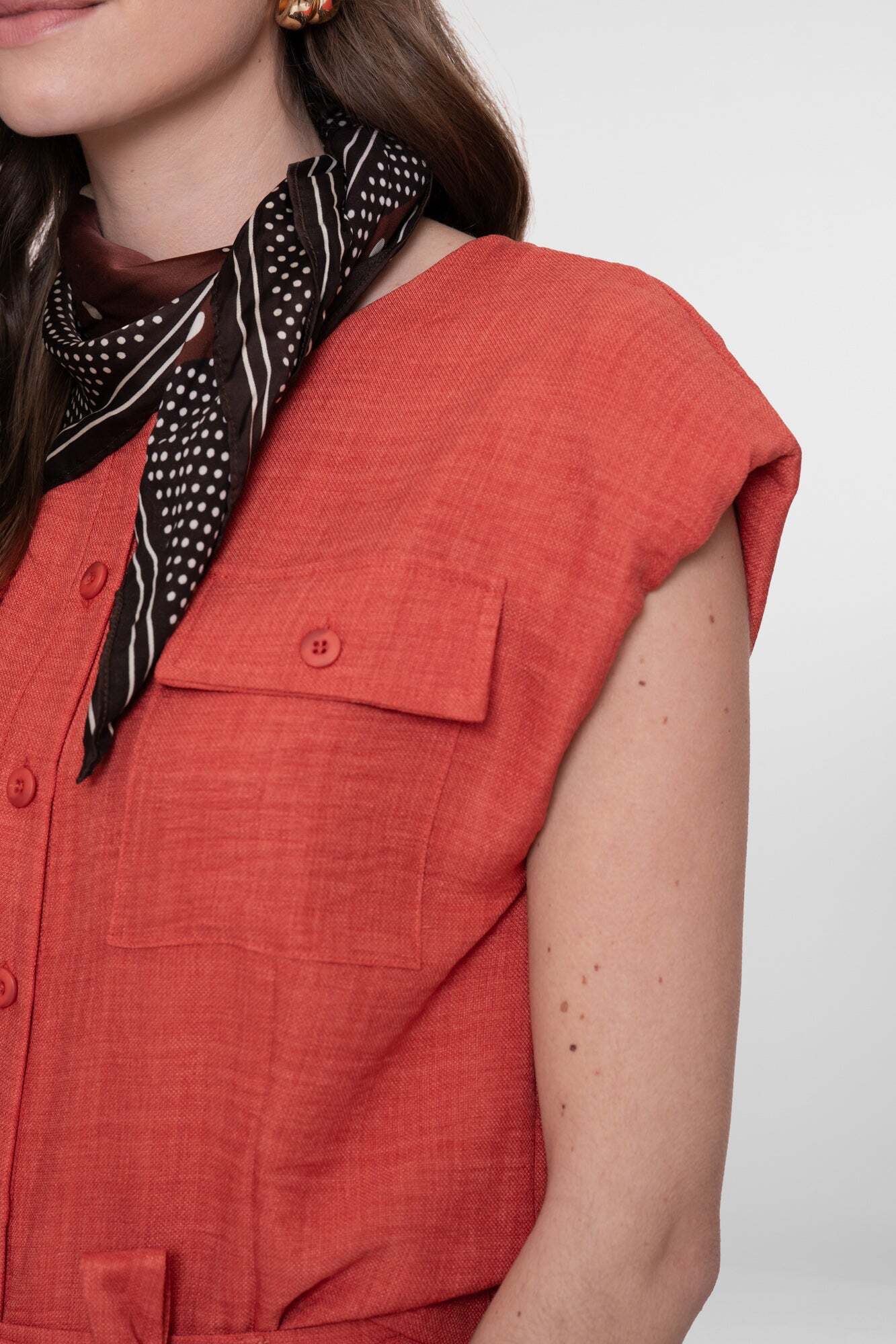 GEISHA TOP LINNENLOOK BURNED ORANGE