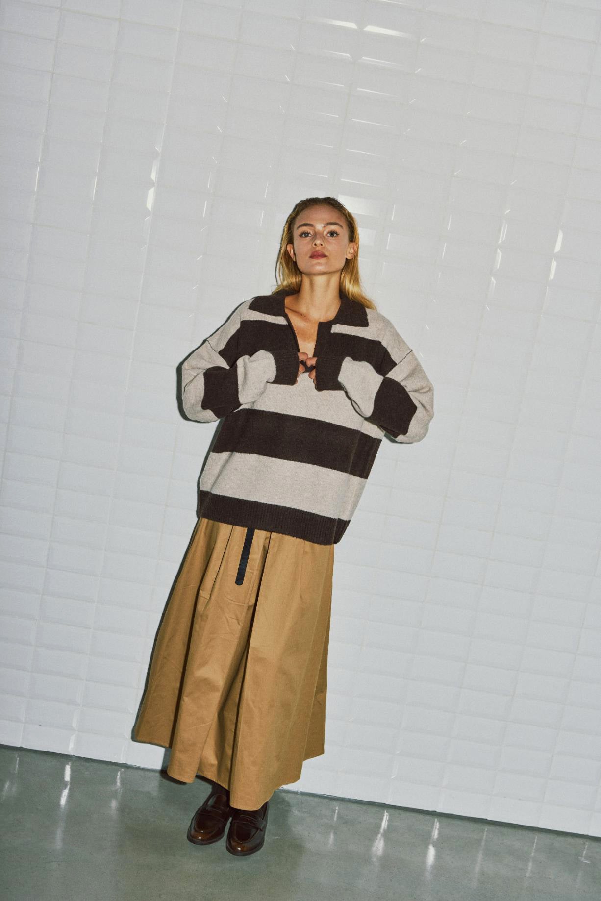 WITHBLACK TRUI LISA HENLEY BROWN/BIRCH STRIPE