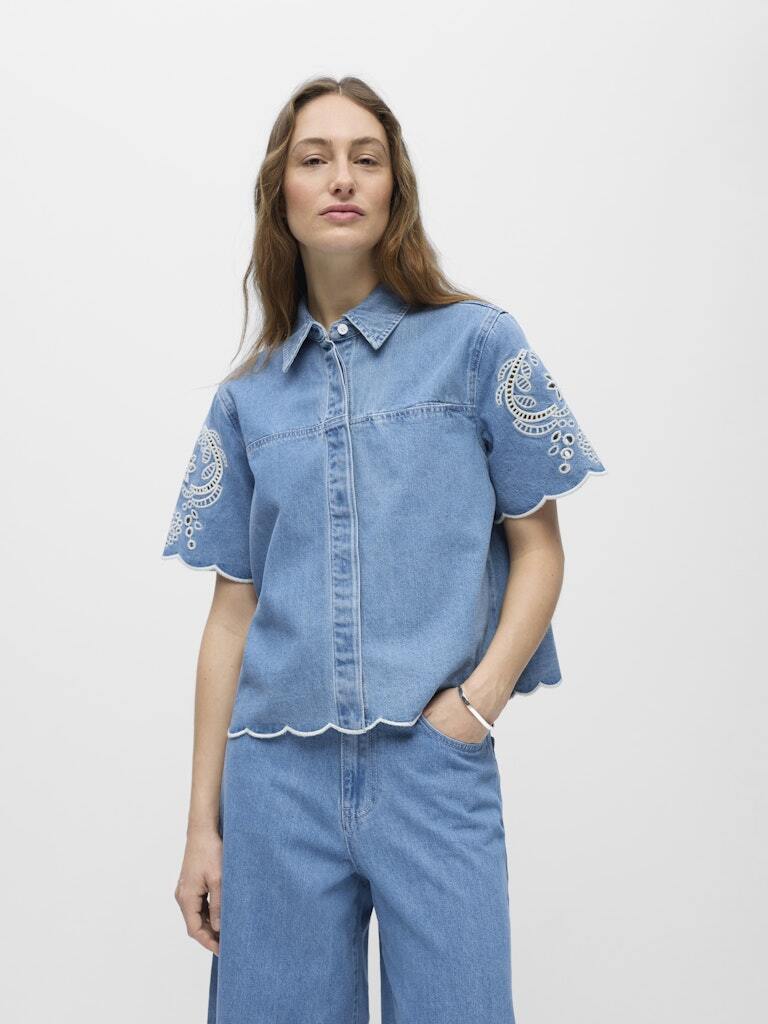 OBJECT BLOUSE IDDA LIGHT BLUE DENIM