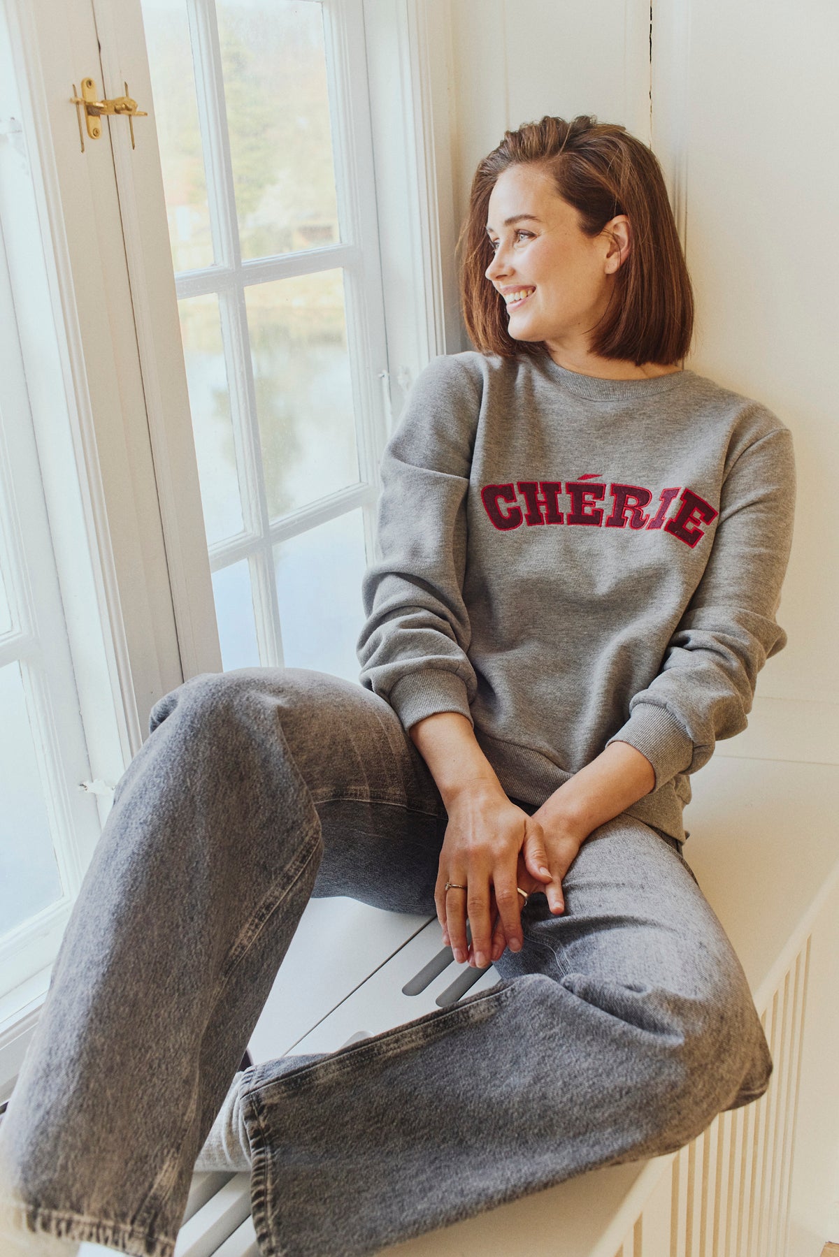 FREEQUENT SWEATER WANA MED. GREY MEL./PORT ROYALE