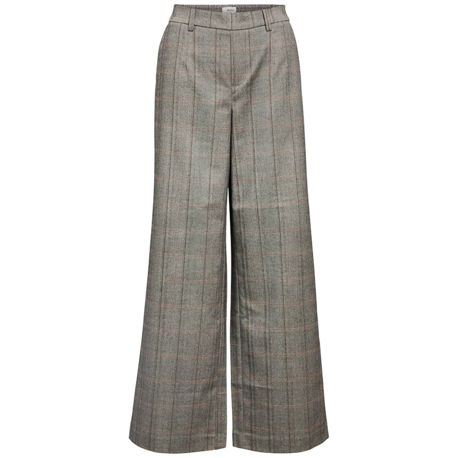 OBJECT BROEK LISA WIDE BLACK/HUMUS + TANNIN
