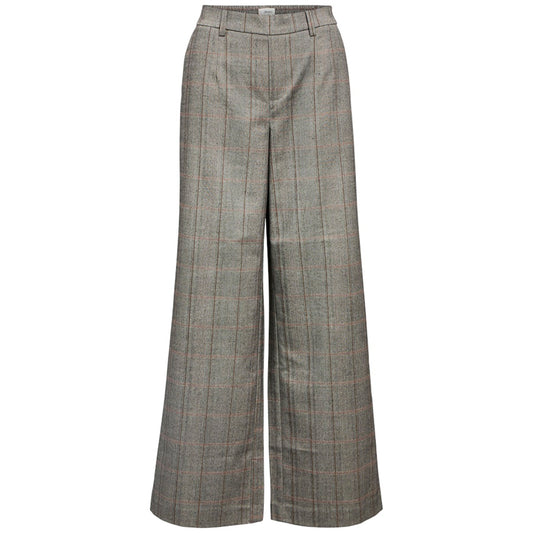 OBJECT BROEK LISA WIDE BLACK/HUMUS + TANNIN
