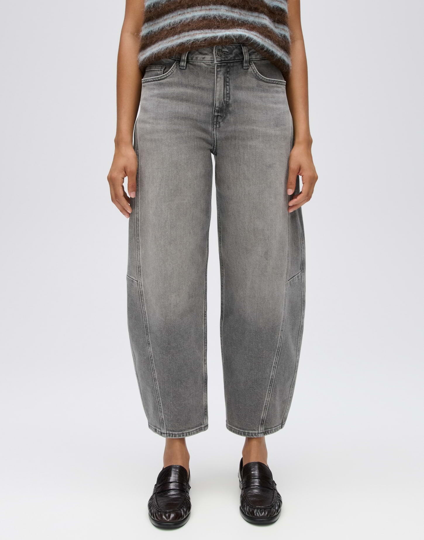 OPUS BARREL JEANS LOLAH MOTION MID GREY