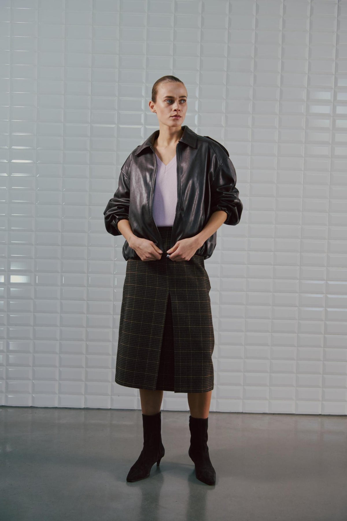 WITHBLACK JACKET ISABEL DARK BROWN