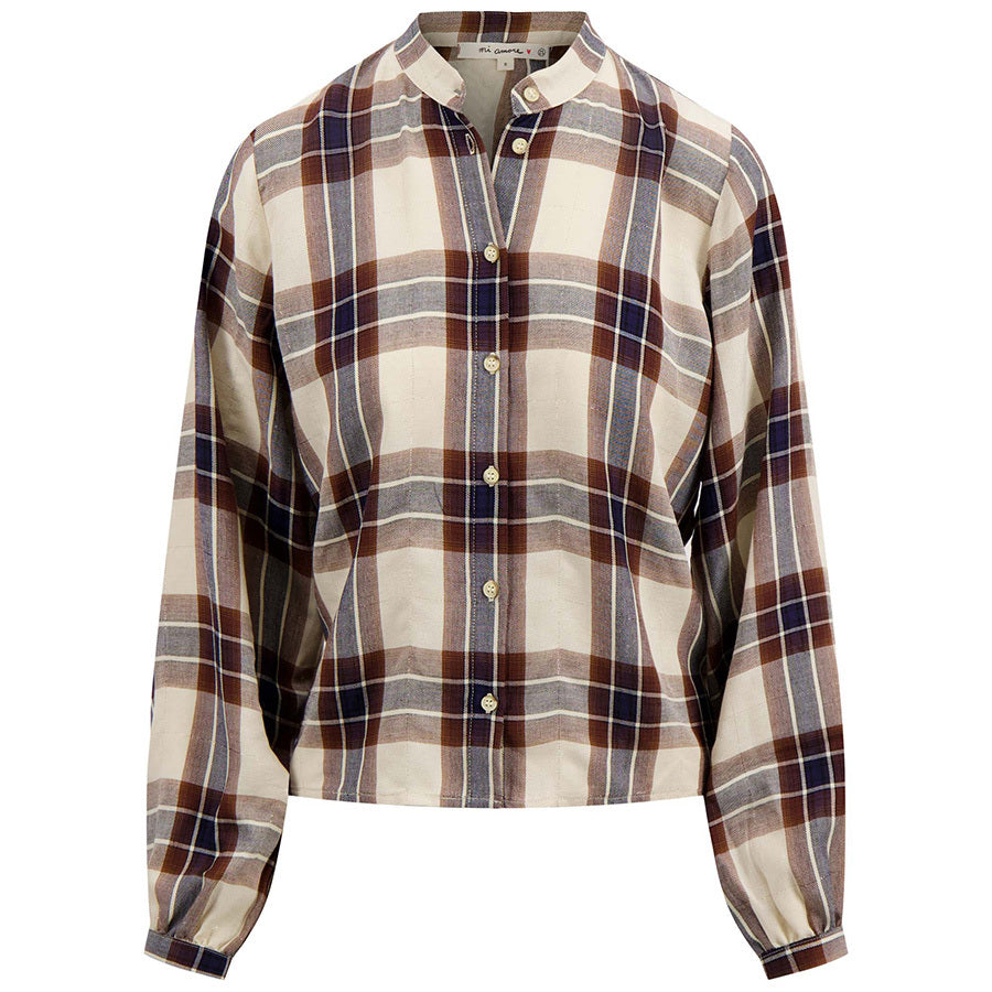 ZUSSS RUIT BLOUSE MET STRIK KIT/CARAMEL