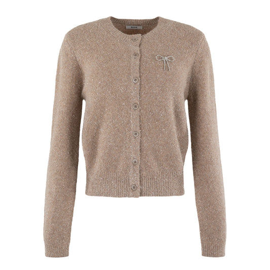 ANNA VESTJE MET STRIKBROCHE CINNAMON DESSIN