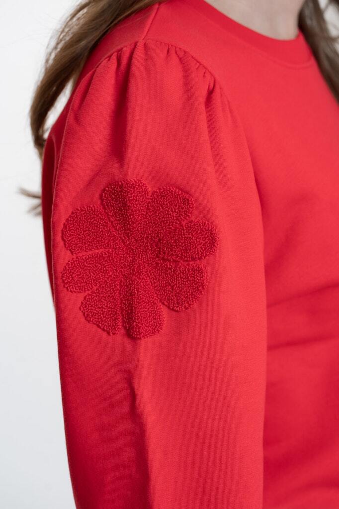 GEISHA SWEATER BIG FLOWER RED