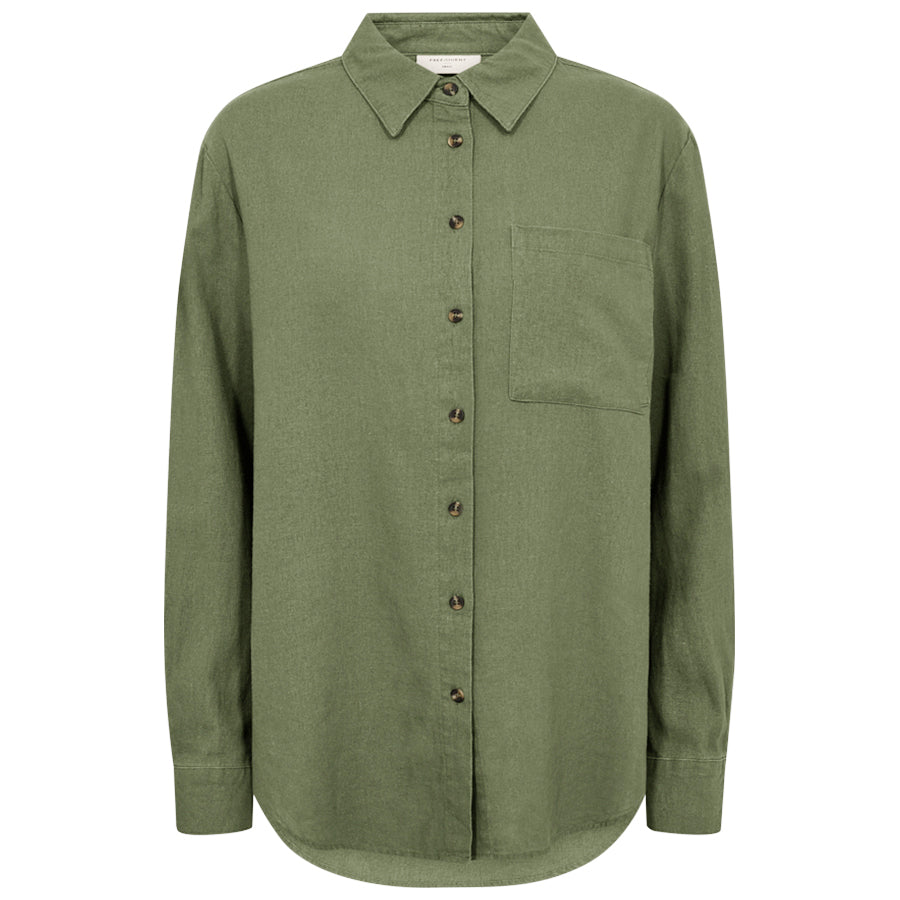 FREEQUENT BLOUSE LAVA DEEP LICHEN GREEN