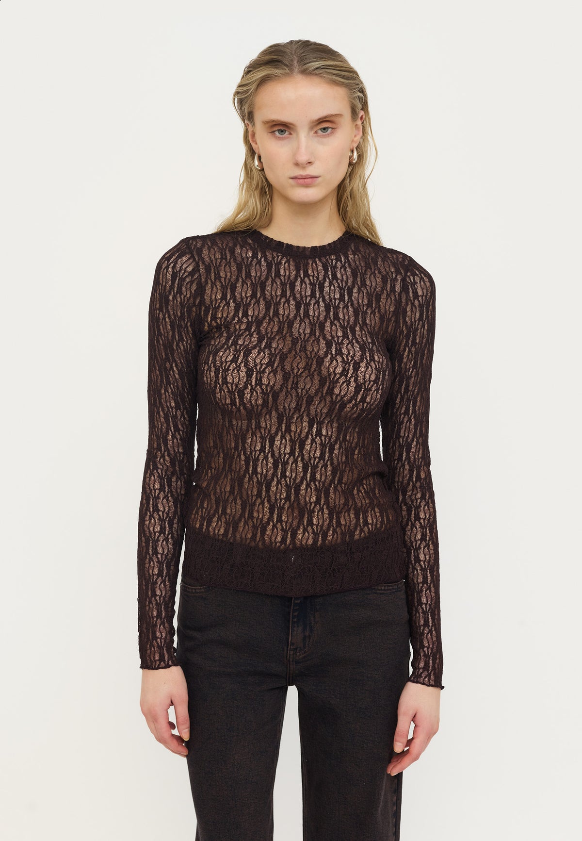 SOFT REBELS TOP OLENA CHOCOLATE PLUM